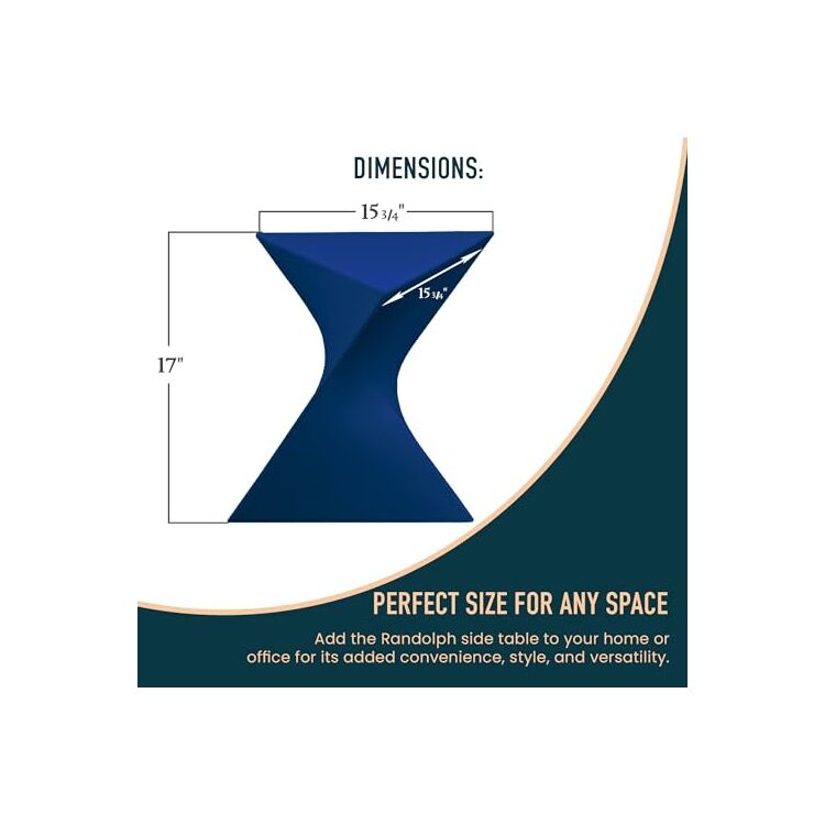 LeisureMod Randolph Modern Accent Side Table Indoor and Outdoor Use (Navy Blue) - Image 5