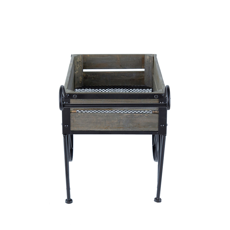 A&B Home Rustic Plant Stand Trolley Cart - Thumbnail 4