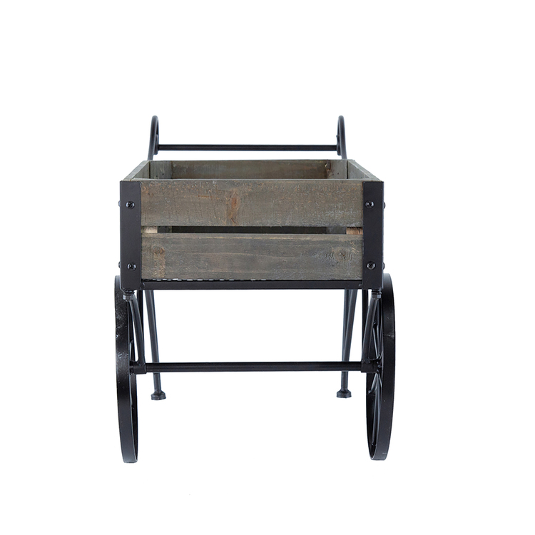 A&B Home Rustic Plant Stand Trolley Cart - Thumbnail 3