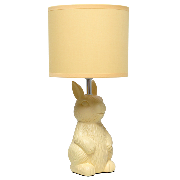 Simple Designs 16.33" Cute Wonders Whimsical Perched Bunny Rabbit Table Lamp for Home Decor, Kids Room, Yellow - Image 7