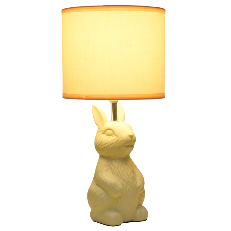 Simple Designs 16.33" Cute Wonders Whimsical Perched Bunny Rabbit Table Lamp for Home Decor, Kids Room, Yellow - Image 8