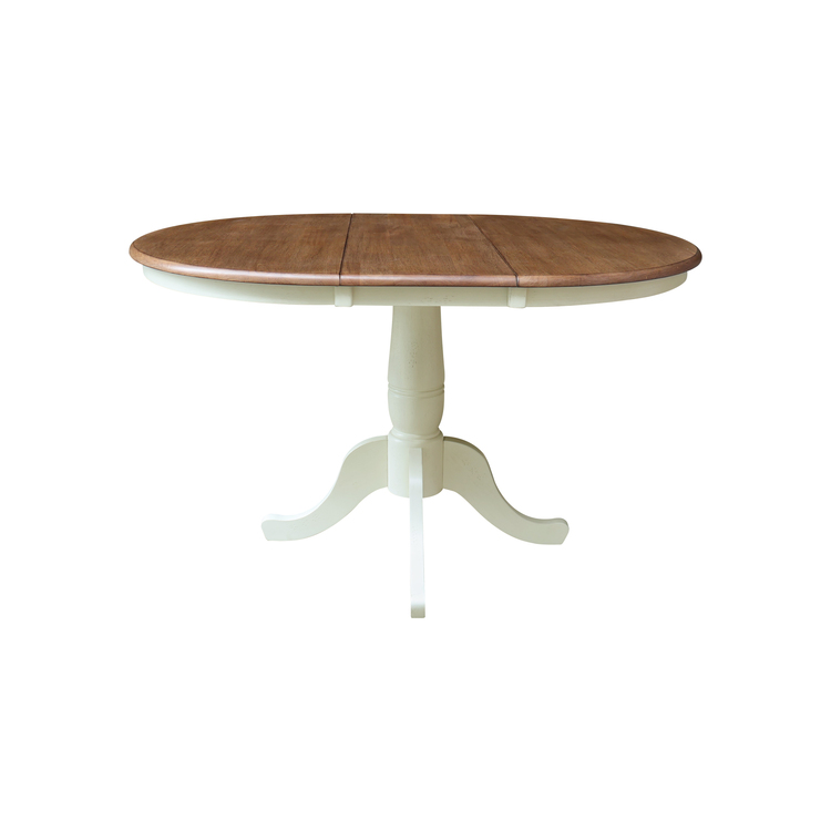 International Concepts 36" Round Top Pedestal Table With 12" Leaf - Counter Height - Thumbnail 2