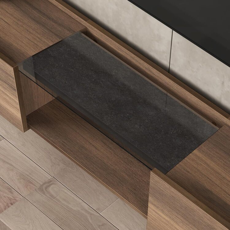 Atelier Mobili Modern Floating TV Stand - Walnut Media Console - Image 5