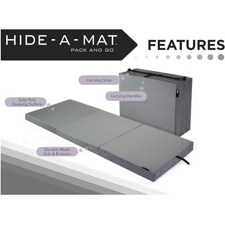 American Furniture Alliance Trifold Hide'A Mat Portable Mattress Jr. Twin-Pewter - Image 13