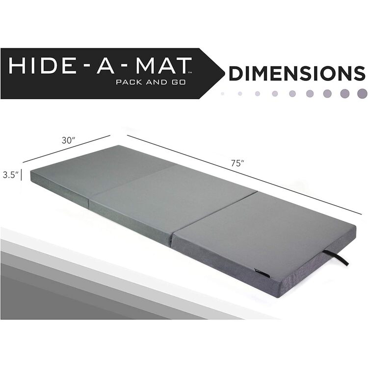 American Furniture Alliance Trifold Hide'A Mat Portable Mattress Jr. Twin-Pewter - Image 14