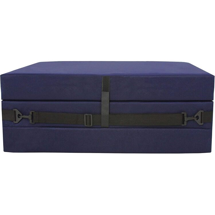 American Furniture Alliance Hide A' Mat 3.5 x 30 x 75 inch Jr Twin TriFold Mattress, Pewter Mesh/Black Poly - Image 2