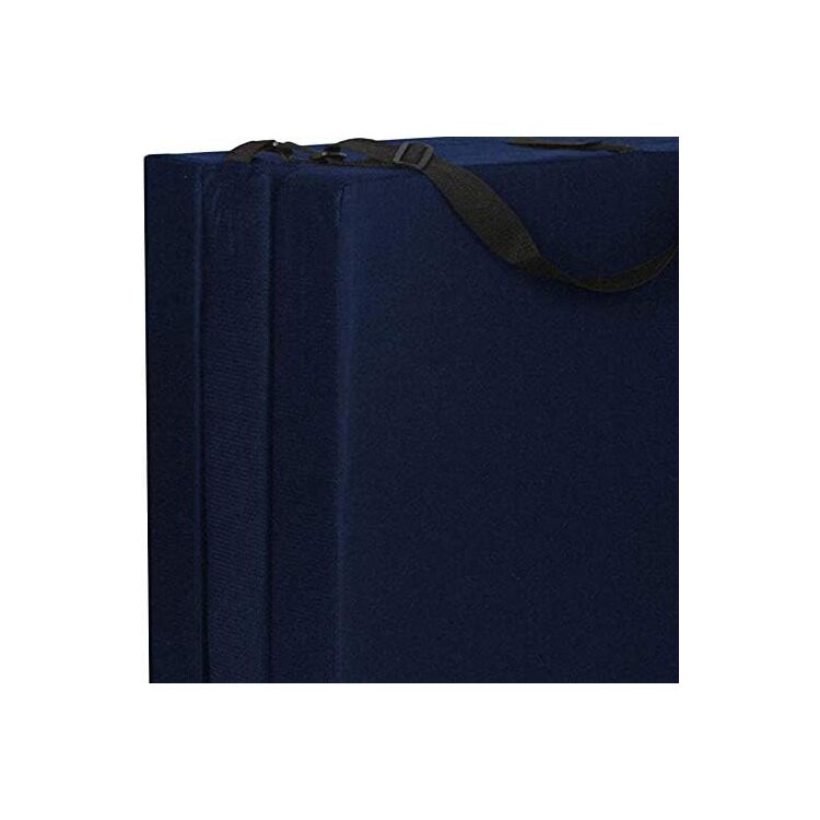 American Furniture Alliance Hide A' Mat 3.5 x 30 x 75 inch Jr Twin TriFold Mattress, Pewter Mesh/Black Poly - Image 5