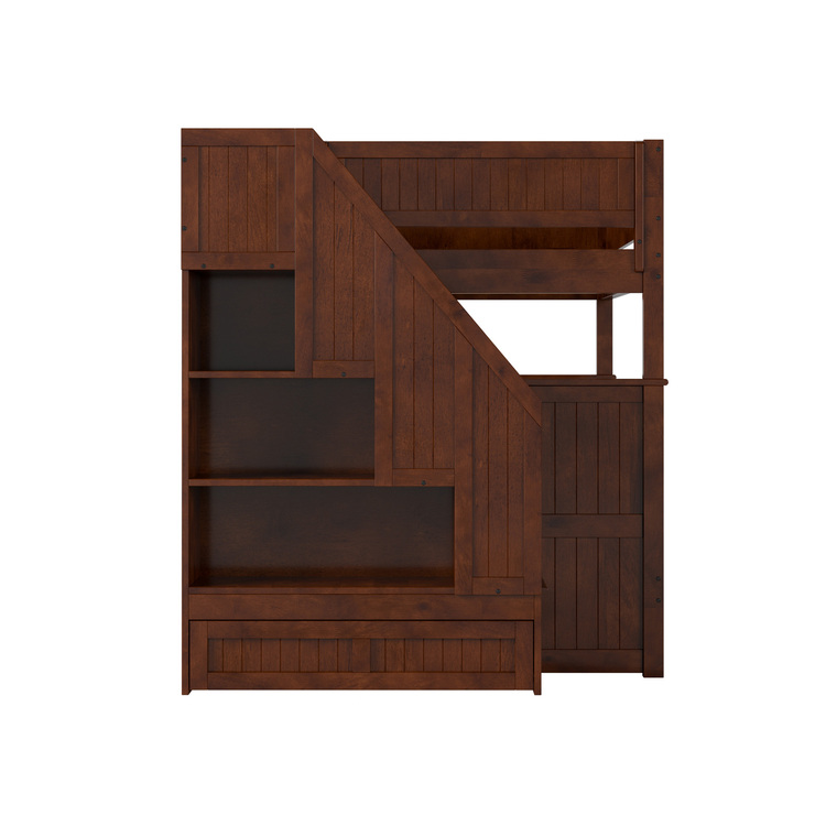 AFI, Dover Full over Full Staircase Bunk Bed with Storage Drawer & Twin ...