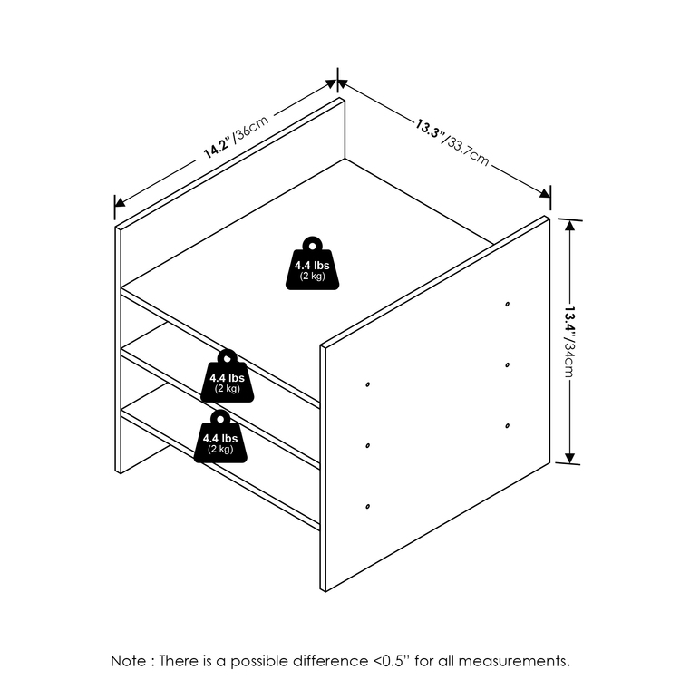 Furinno Cubicle 3-Shelf File Organizer Cube Insert, White - Image 2