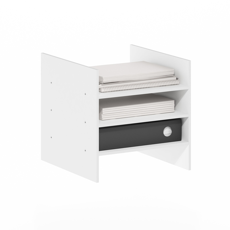 Furinno Cubicle 3-Shelf File Organizer Cube Insert, White - Image 4