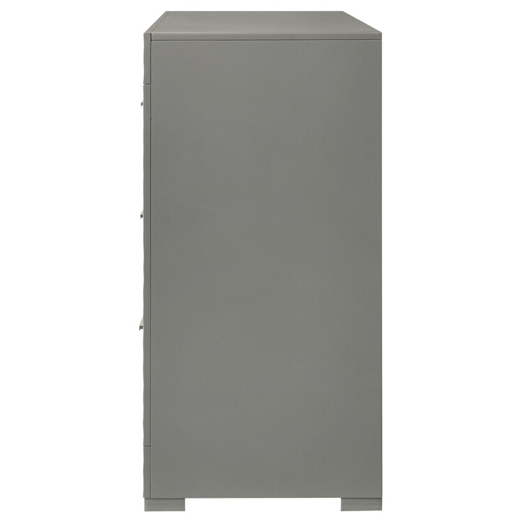 gloss grey dresser Ives 6-drawer Dresser Cabinet Grey High Gloss