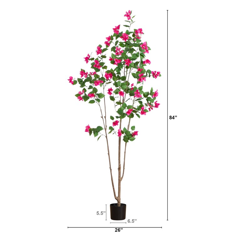 Nearly Natural 7ft. Artificial Minimalist Bougainvillea Tree - Thumbnail 2
