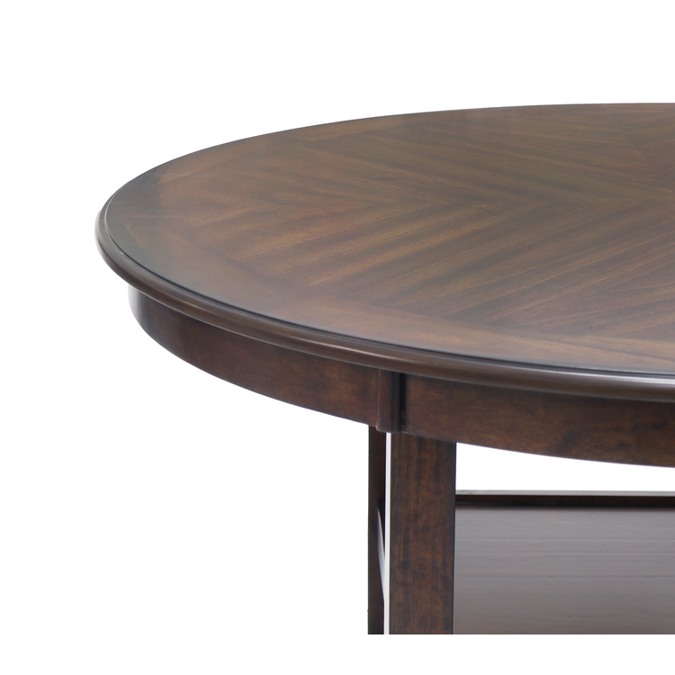 New Classic Furniture Mitchell 5-Piece Wood Round Counter Dining Set, 1 Counter Dining Table And 4 Chairs, 42 Inch, Brown Cherry - Image 4
