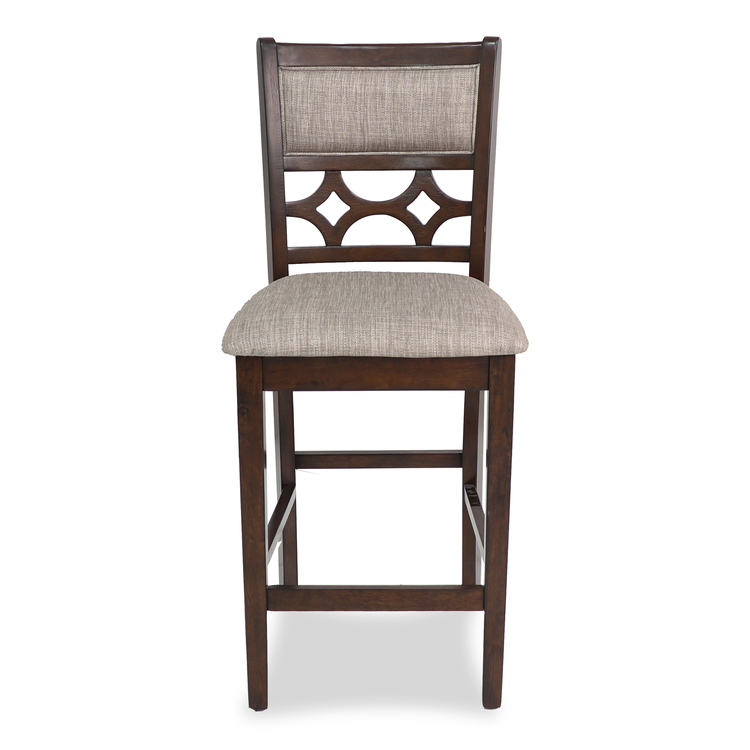 New Classic Furniture Mitchell 5-Piece Wood Round Counter Dining Set, 1 Counter Dining Table And 4 Chairs, 42 Inch, Brown Cherry - Image 7