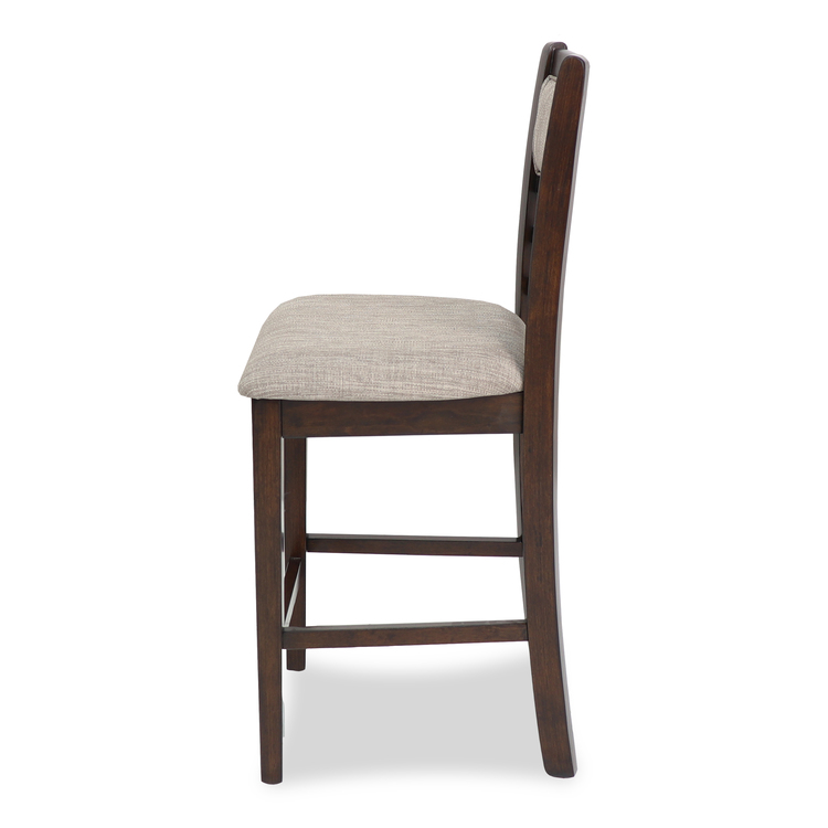 New Classic Furniture Mitchell 5-Piece Wood Round Counter Dining Set, 1 Counter Dining Table And 4 Chairs, 42 Inch, Brown Cherry - Image 8