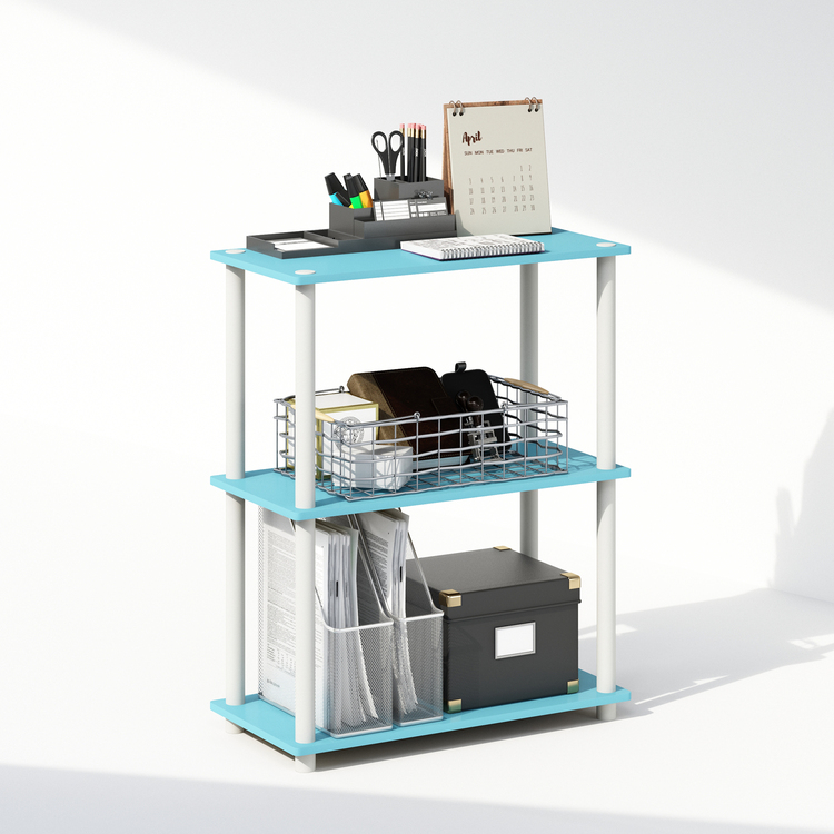 Furinno Turn-N-Tube 3-Tier Multipurpose Compact Display Rack, Shelving ...
