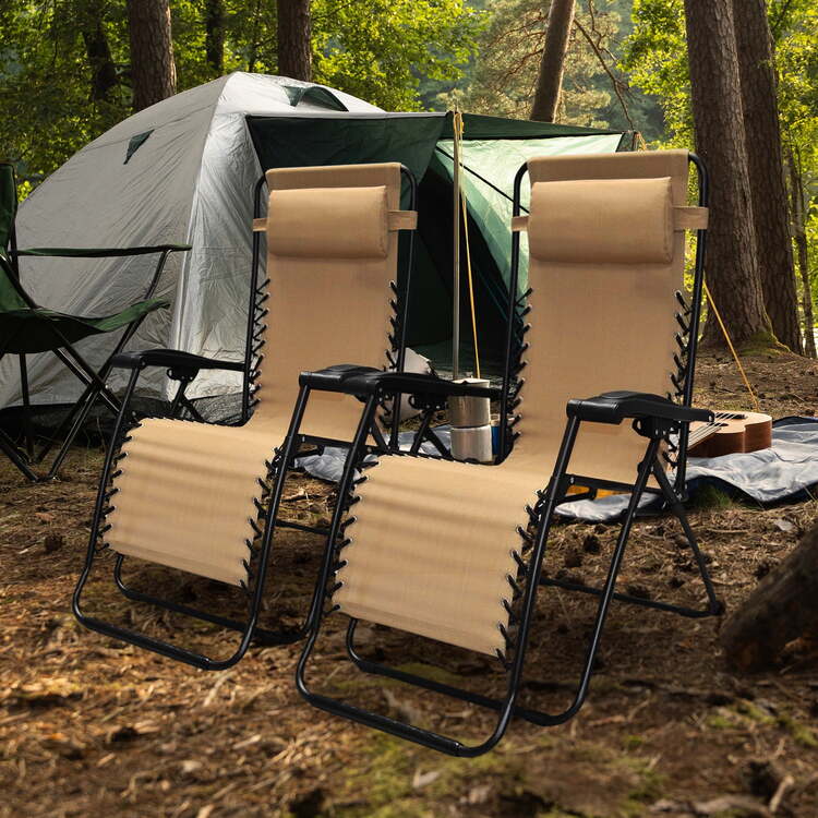 Caravan Sports Infinity Zero Gravity Chair Lounger 2-Pack Beige