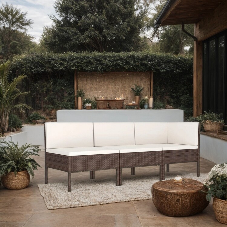 Benjara 3pc Outdoor Modular Sofa Set