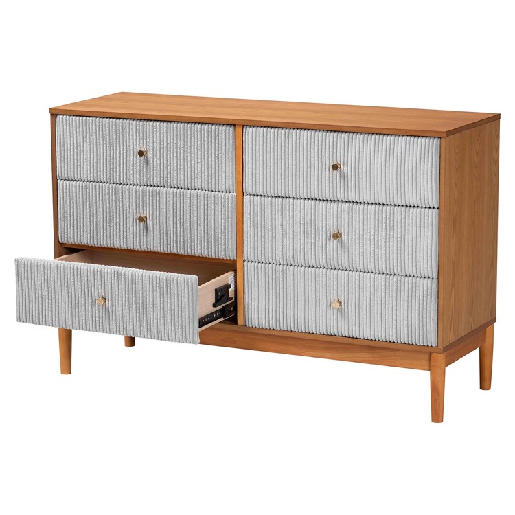 slim fit dress slacks MCM mid century dresser with grey lacquer and polished brass hardware   McKenna Design Co
