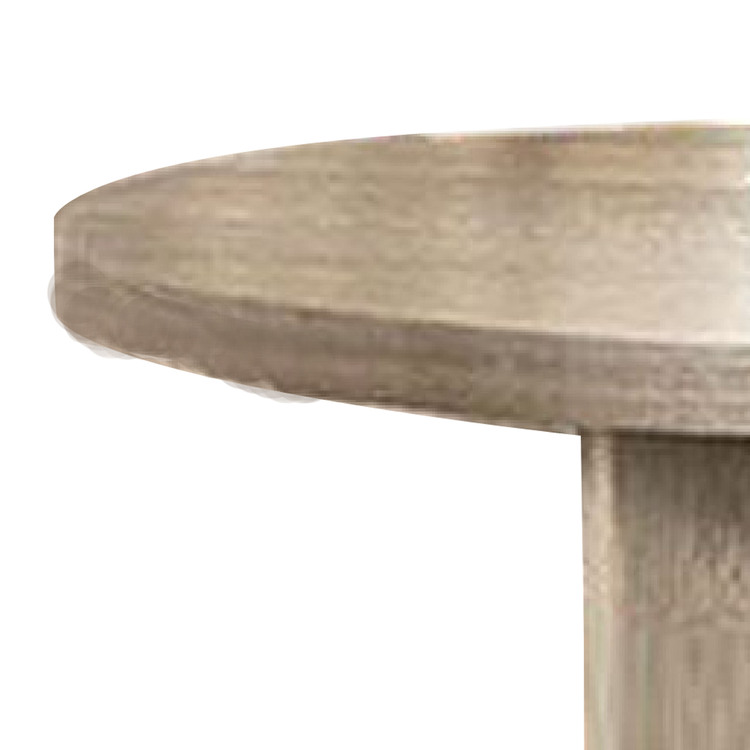 BenJara Zoko 54 Inch Round Dining Table, Pedestal Base, White Wash ...