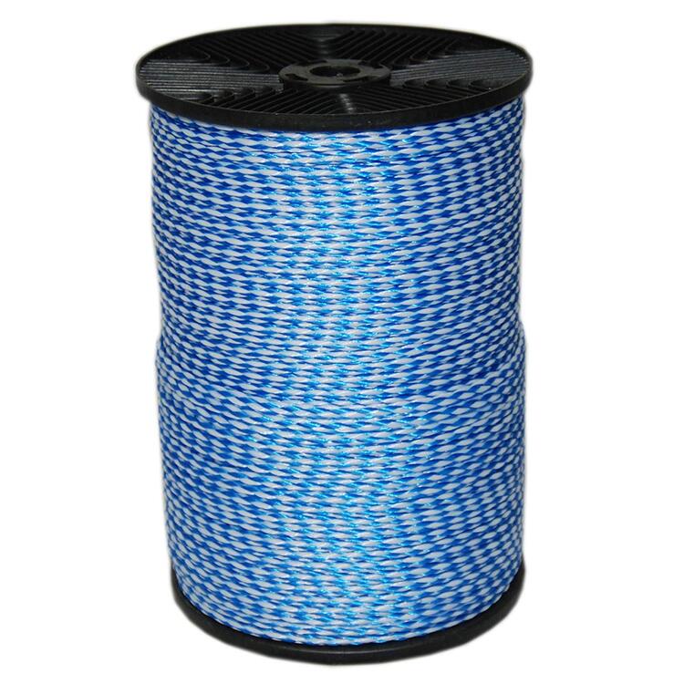 T.W . Evans Cordage 1/4" X 1000' BLUE & WHITE HOLLOW BRAID POLYPRO ROPE image - 1