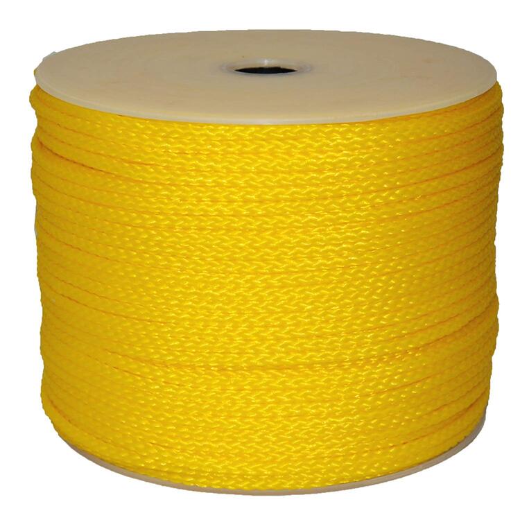 T.W . Evans Cordage Polypro Rope 5/16" x 250ft - Yellow Hollow Braid image - 1