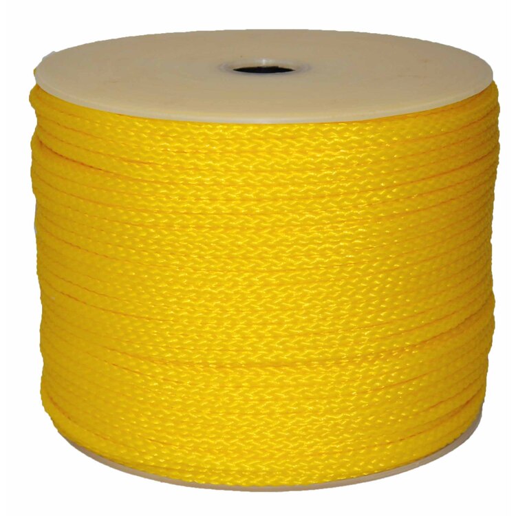 T.W . Evans Cordage Polypro Rope 3/8" x 1000ft - Yellow Hollow Braid image - 1