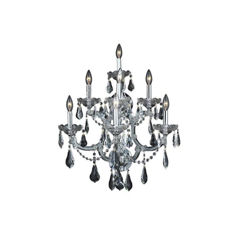 Elegant Lighting Maria Theresa 7 light Chrome Wall Sconce Clear Royal Cut Crystal image - 1