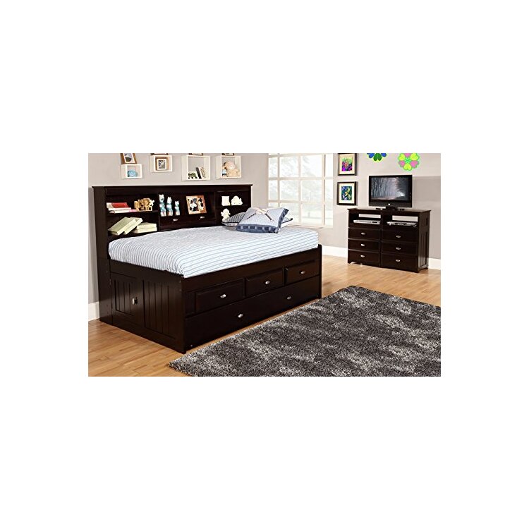 American Furniture Classics Model 2922-K6, Solid Pine Twin Daybed with Six Drawer Storage Unit in Espresso image - 1