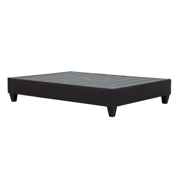 Primo International Carter Dark Grey Upholstered Platform Bed Frame, Twin image - 1