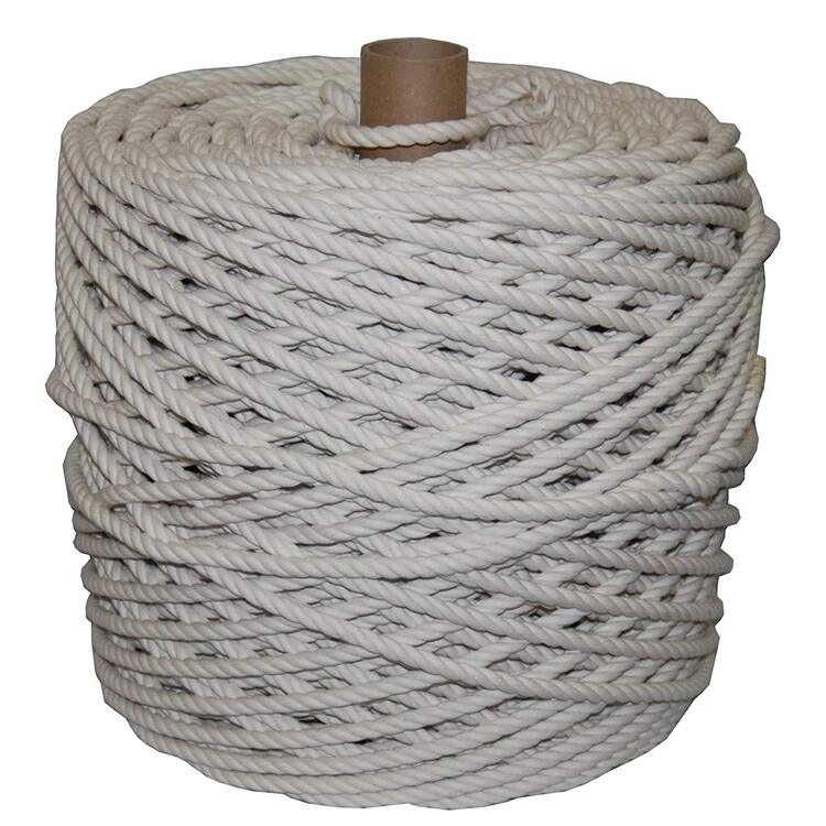 T.W . Evans Cordage Cotton Rope - 3/16" x 1100ft - Twisted Natural Fiber image - 1
