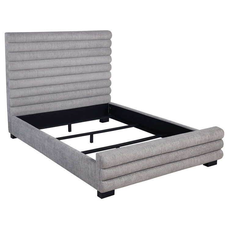 Coaster Patricia 58-inch Boucle Upholstered Queen Bed Grey image - 1