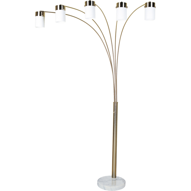 Arch Floor Lamp 84" - 5 Head Lamp with Marble Base & Dimmer Switch - Rustic Modern Design image - 1