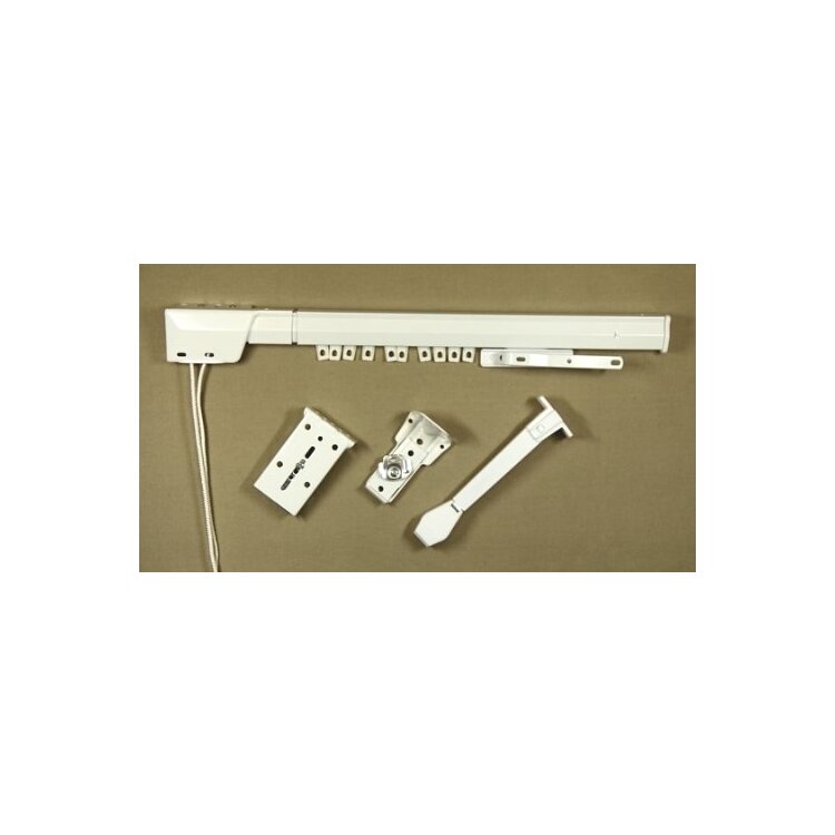 Heavy Duty Traverse Rod - One Way Cord Left 84-156 inch - White image - 1