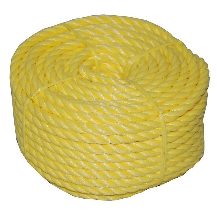 T.W . Evans Cordage Polypro Rope 1/2" x 100ft - Yellow Twisted Utility Rope image - 1