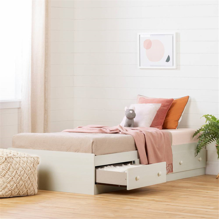 South Shore Mates Bed with 3 Drawers Blueberry Summer Breeze image - 1