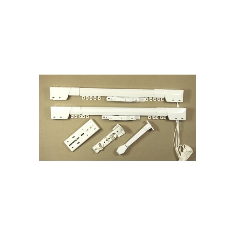 Heavy Duty Double Traverse Rod - Center Open 30-48 inch - White image - 1