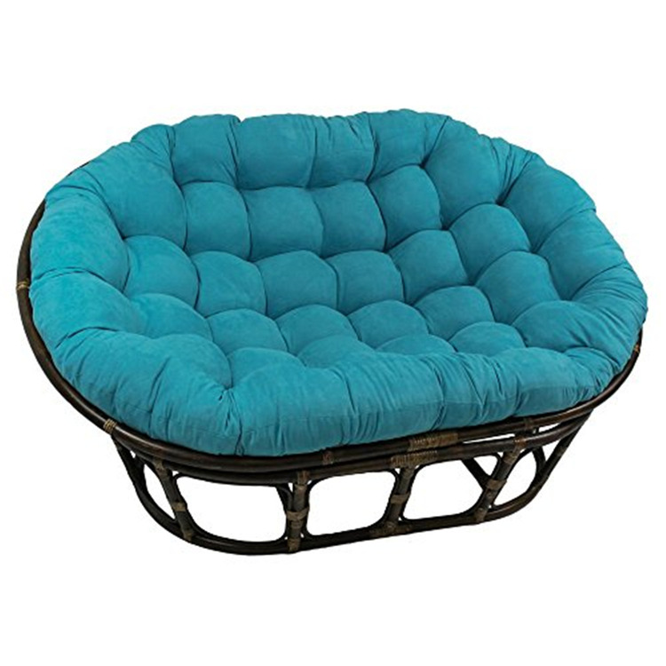 Double Papasan Chair - Cozy suede Cushion, Rattan Frame - Bohemian Style Seating for Living Room image - 1