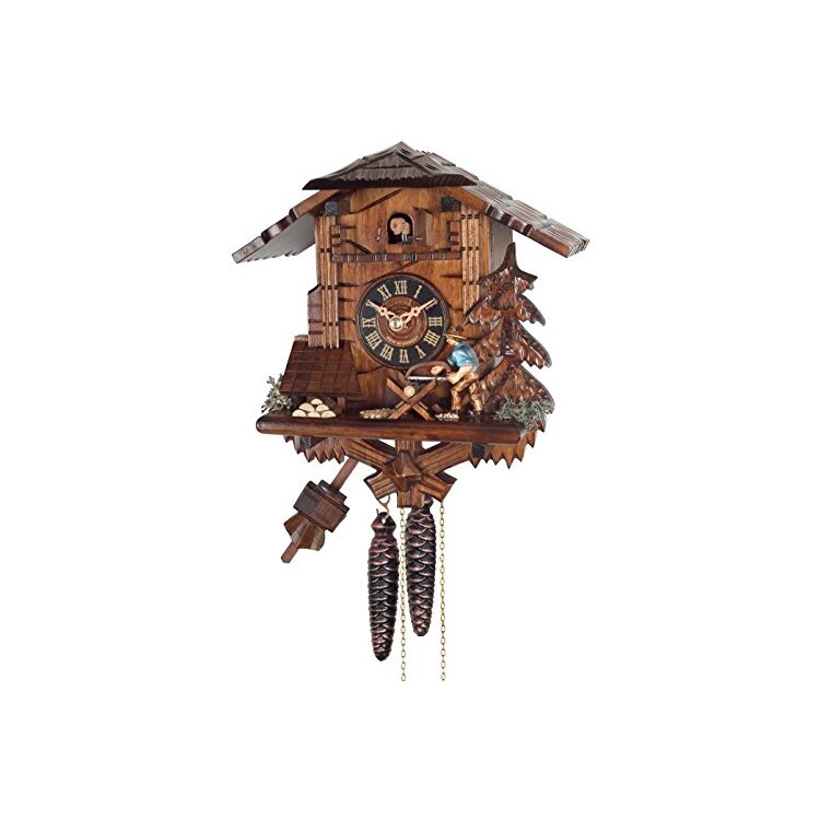 River City Clocks Cuckoo Clock - Black Forest Man Sawing Wood image - 1