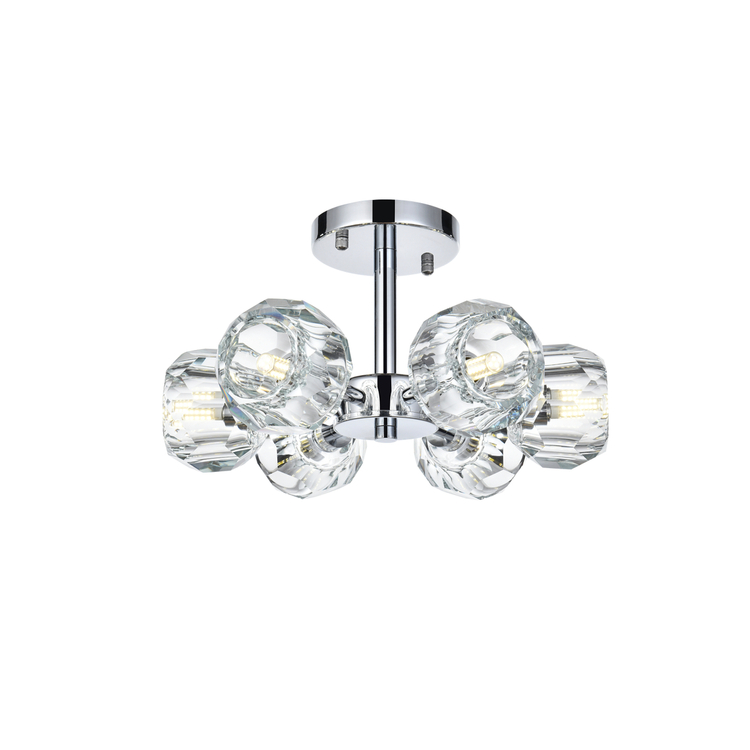 Elegant Lighting Eren 14 inch Flush Mount in Chrome image - 1