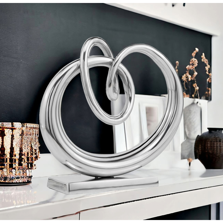 Modern Twisted Knot Metal Sculpture Art Piece Home Decor Gift - Modern Day Accents image - 1