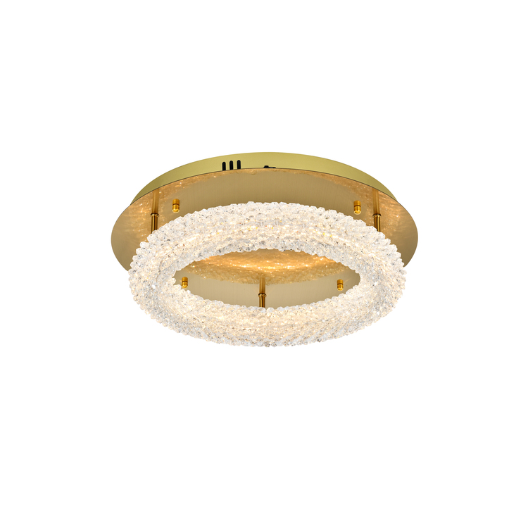 Elegant Lighting Bowen 18 inch Adjustable LED Flush Mount in Satin Gold image - 1