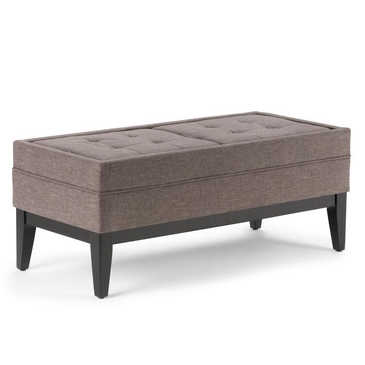 Simpli Home Castlerock 42 inch Wide Transitional Rectangle Storage Ottoman image - 1