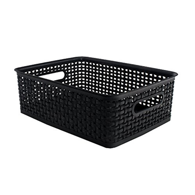 Advantus Plastic Weave Bins - Black image - 1