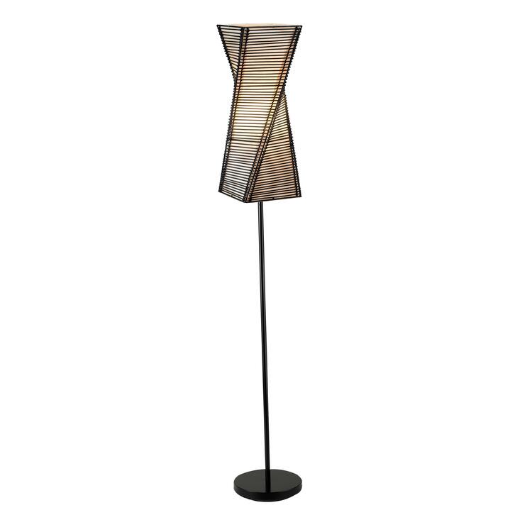Black Stick Lamp with 24 Shade and 100W Light - STIX Floor Lamp - Adesso image - 1