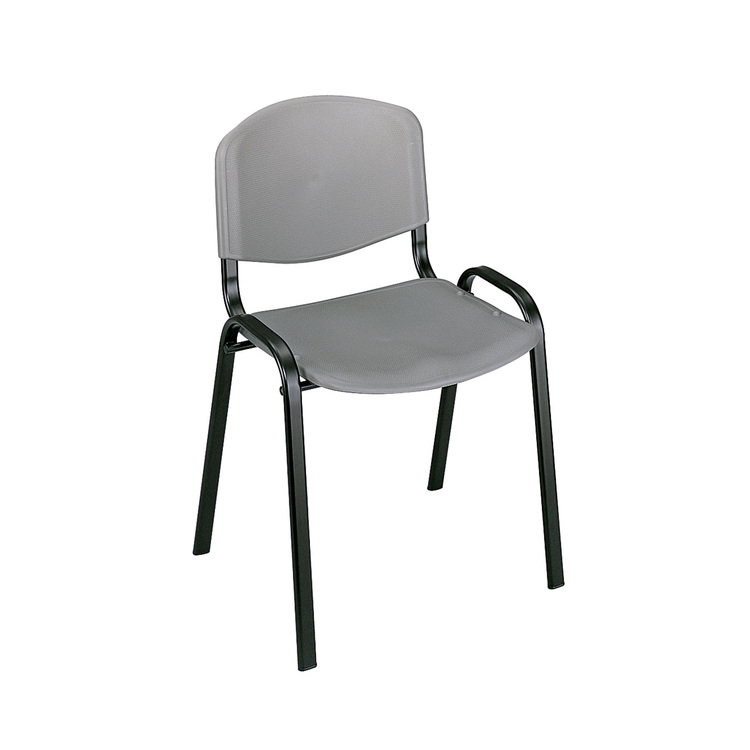 Black Stackable Chairs with Contoured Seat & Back, 12 lb, 4-Pack - Safco Products image - 1