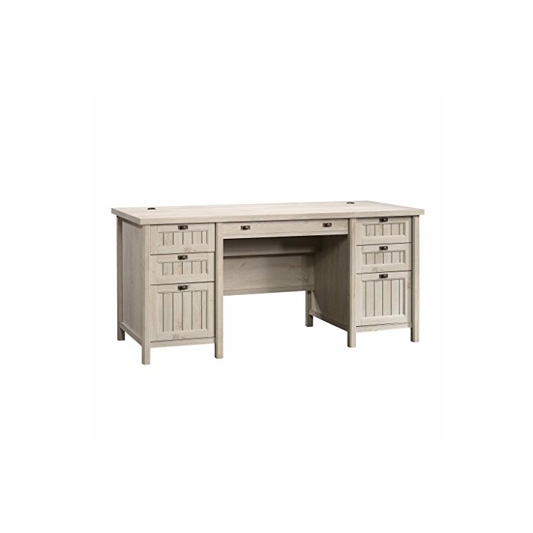 Sauder Costa Executive Desk in Coffee Oak Finish