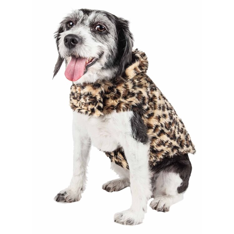 Luxurious Designer Cheetah Patterned Mink Fur Dog Coat Jacket for Pets image - 1