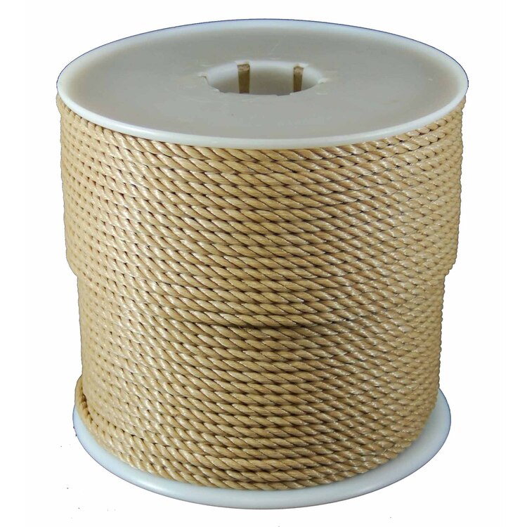 T.W . Evans Cordage Polypropylene Rope 1/4" x 600ft - Brown Twisted Cord image - 1
