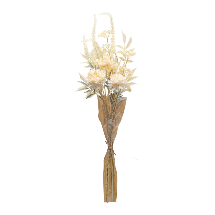 Melrose International Bleached Zinnia Bouquet (Set of 2) 29.5"H Plastic image - 1